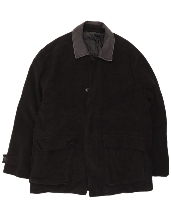 Sobretudo masculino Marks & Spencer UK 44 2XL algodão preto