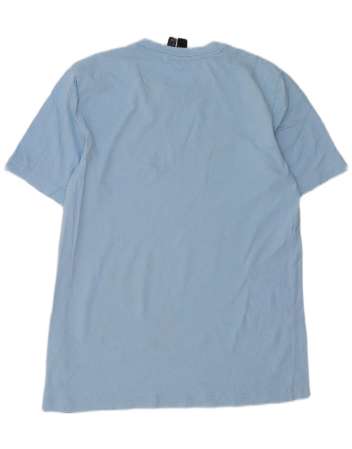 Adidas Mens Camiseta Top Pequeno Algodão Azul