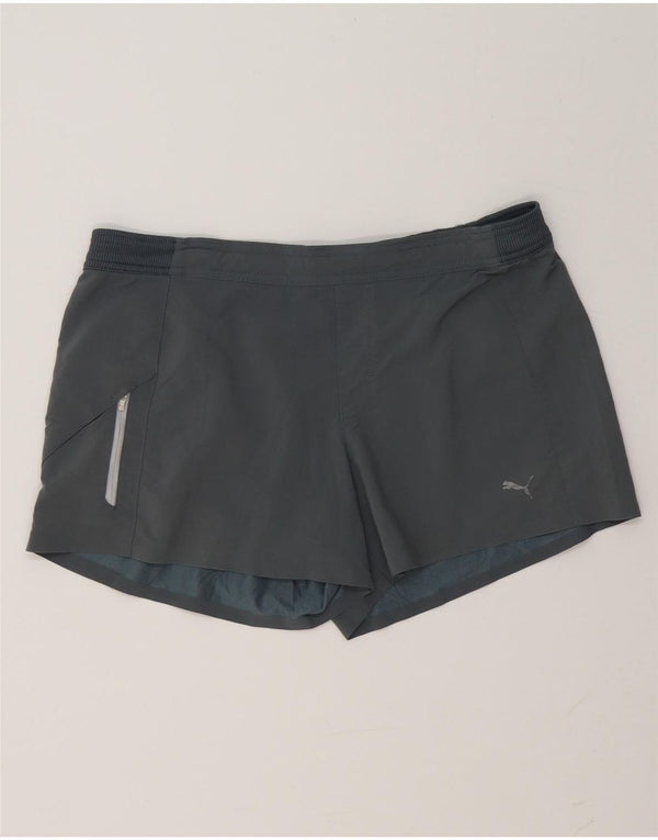 Puma Womens Sport Shorts UK 14 Large  Grey Polyester