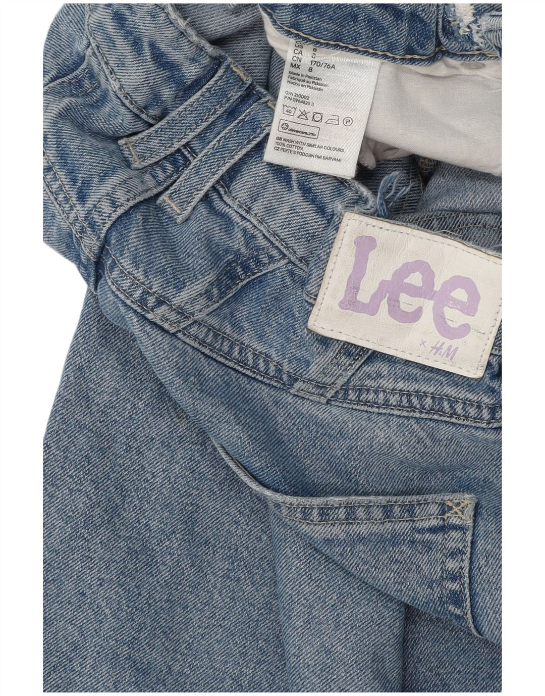 LEE Feminino By H&M High Rise Crop Loose Jeans EUA 8 Médio W32 L25 Azul