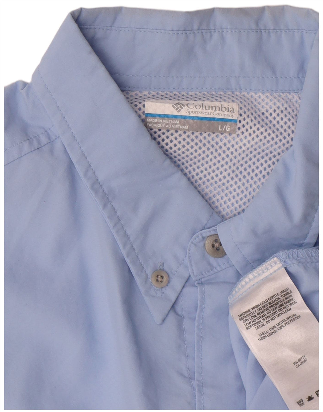 Camisa masculina Columbia grande azul nylon