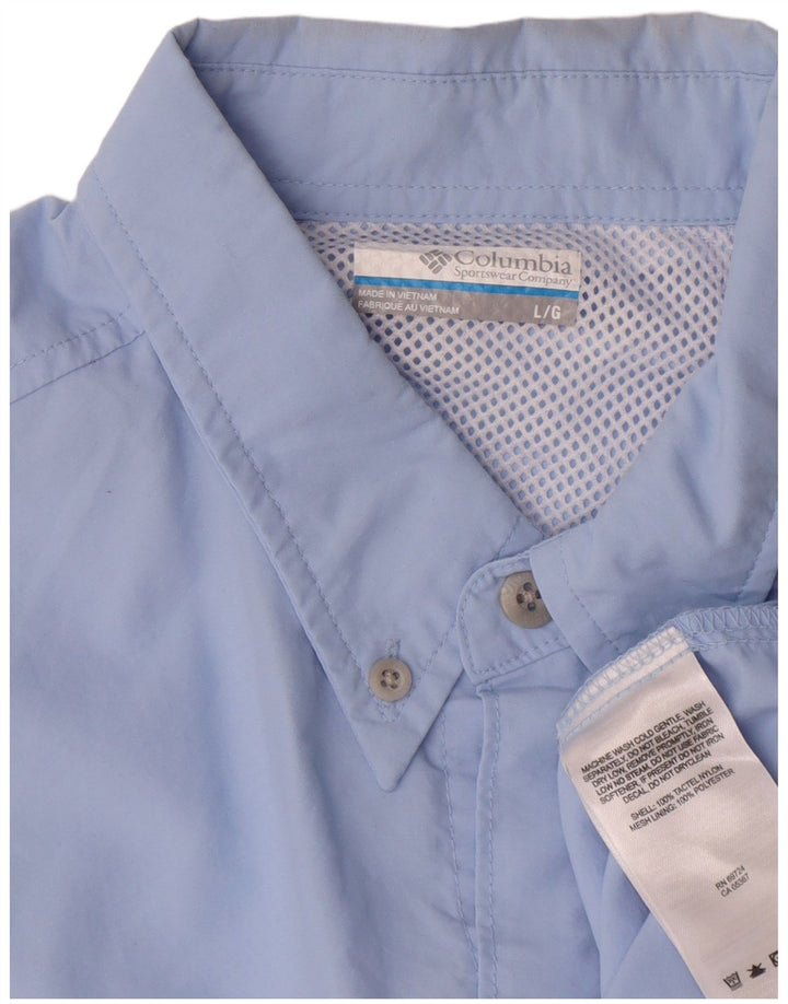 Camisa masculina Columbia grande azul nylon