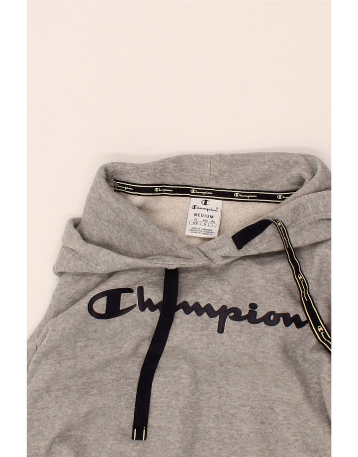 CHAMPION Womens Graphic Hoodie Jumper UK 14 Medium Grey Cotton Vintage Champion and Second-Hand Champion from Messina Hembry 