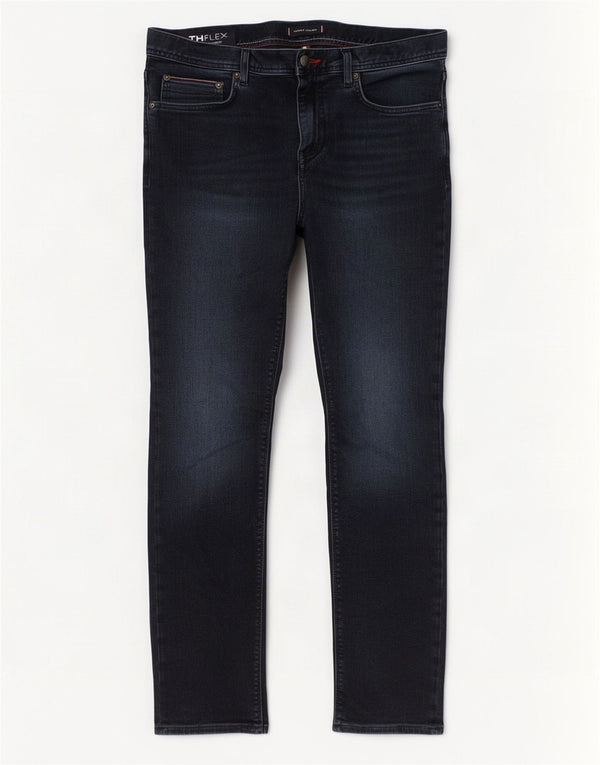 Tommy Hilfiger Masculino Layton Slim Jeans W34 L30 Azul Marinho Algodão