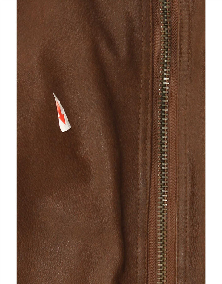 Jaqueta de couro bomber masculina Herrford EU 54 2XL couro marrom