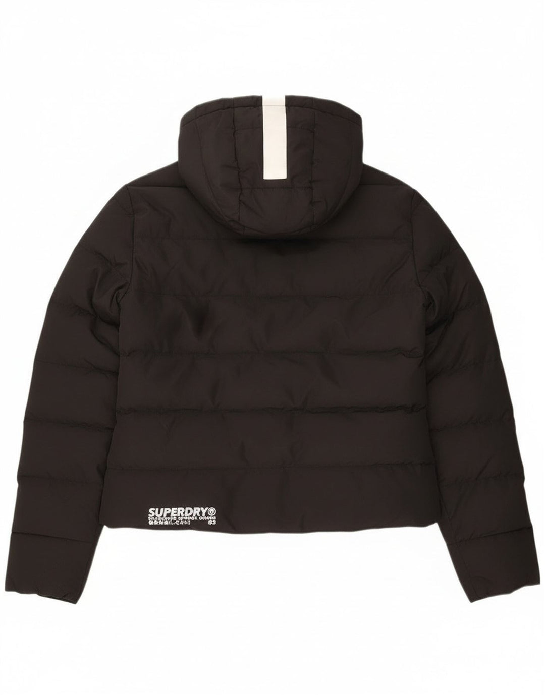 Superdry Womens Oversized Crop Hooded Jacket UK 8 Pequeno Preto