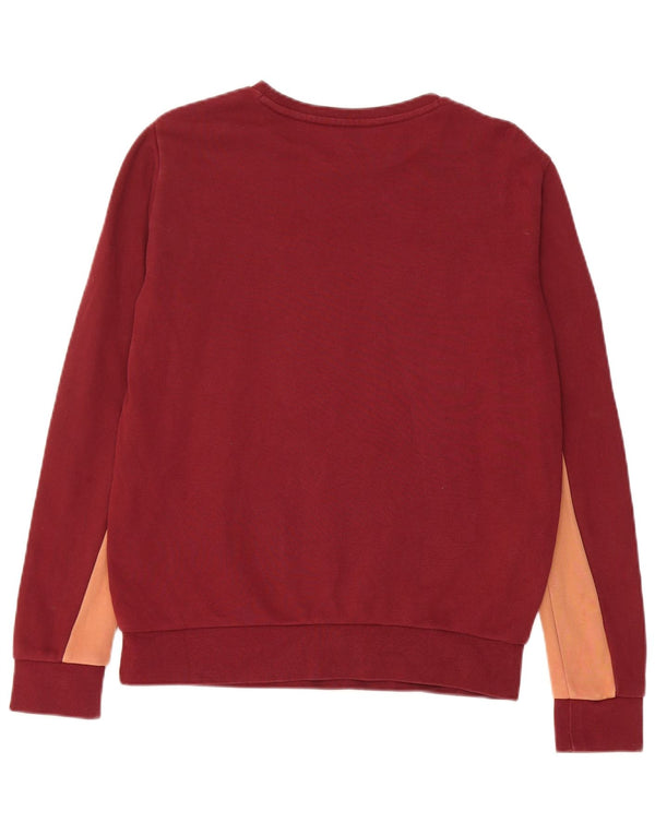 Suéter de moletom feminino Lee Regular Fit Reino Unido 6 XS Borgonha Colorblock