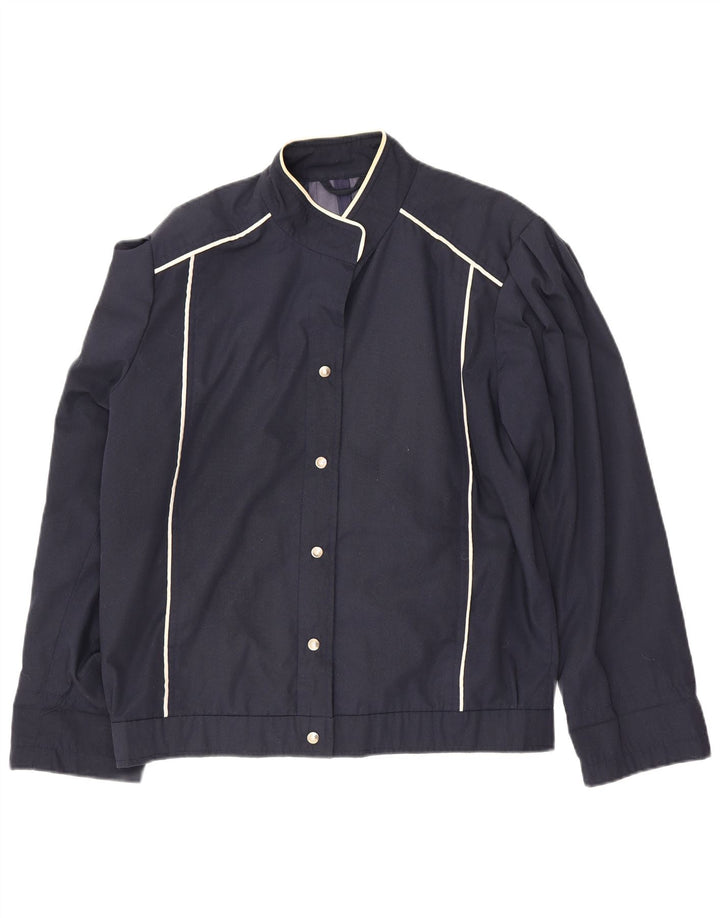 Jaqueta bomber feminina vintage UK 16 grande azul marinho