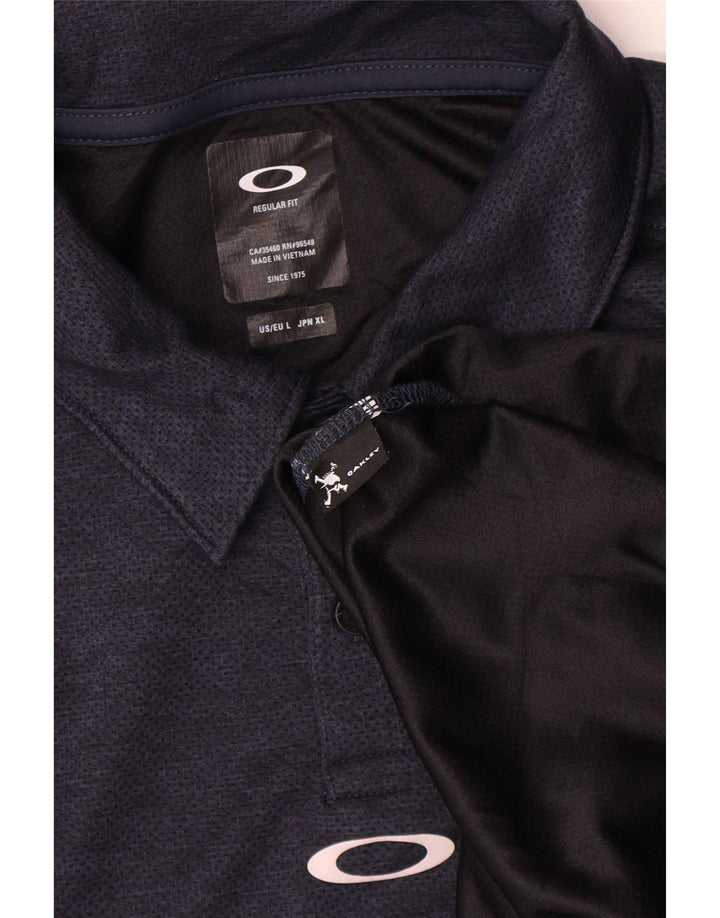Camisa polo masculina Oakley Regular Fit grande azul marinho