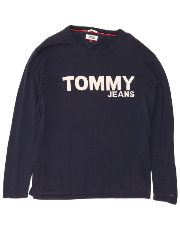 Suéter masculino TOMMY HILFIGER com ajuste regular gráfico grande azul marinho