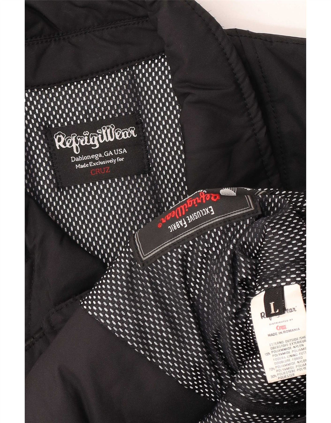 Jaqueta corta-vento feminina Refrigiwear Cruz UK 14 grande poliamida preta