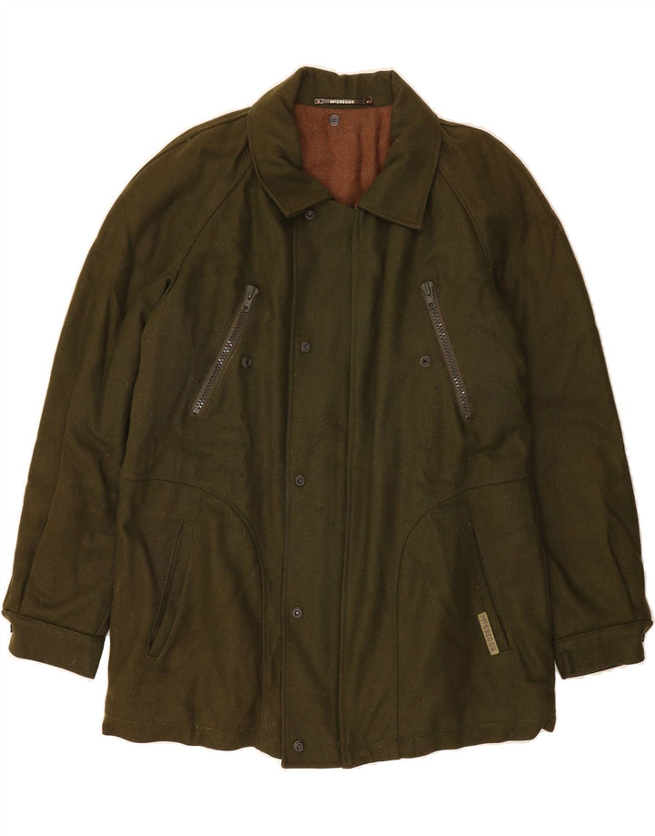 MC GREGOR Mens Bomber Jacket IT 50 Large Khaki Wool Vintage MC Gregor and Second-Hand MC Gregor from Messina Hembry 