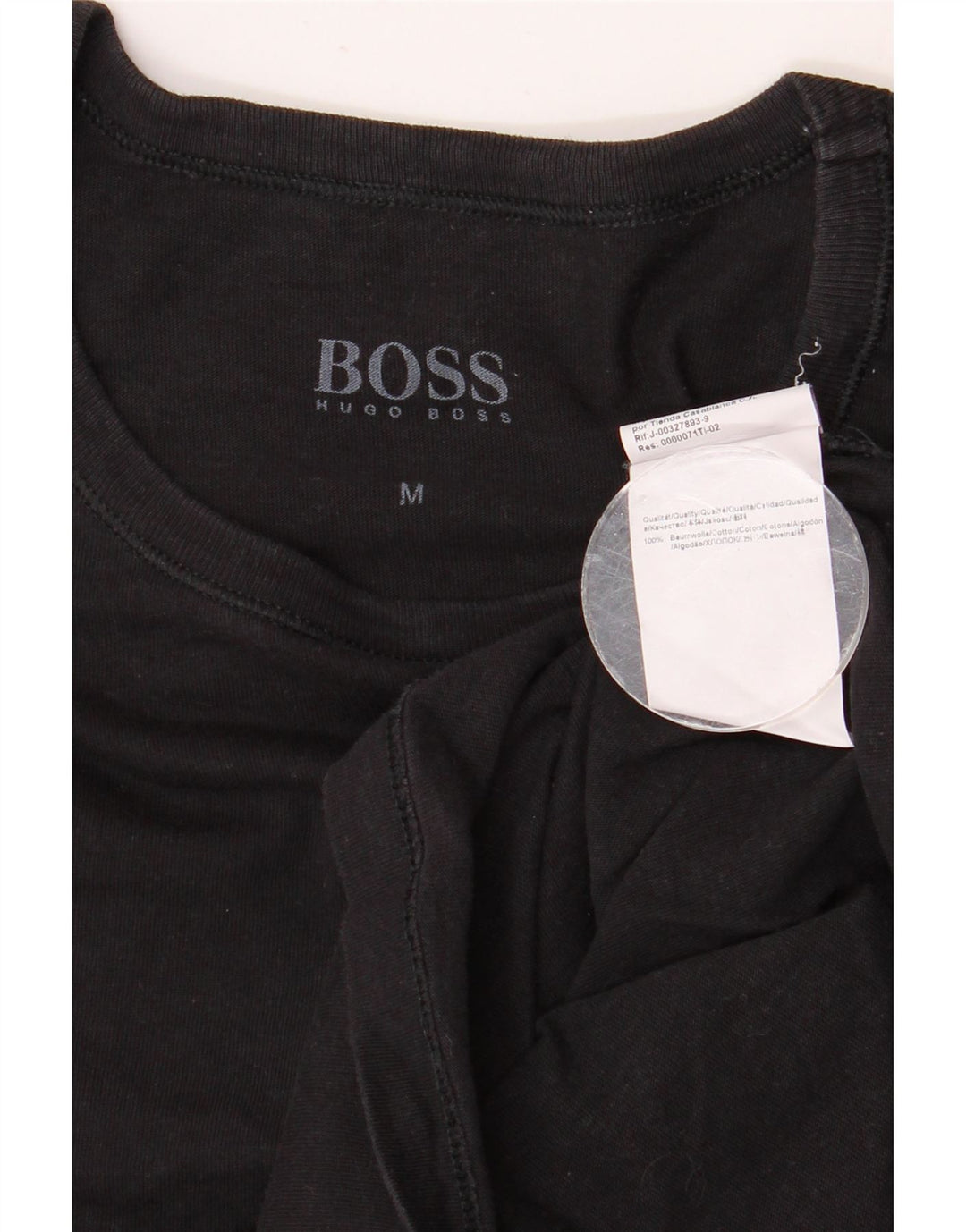 Camiseta masculina HUGO BOSS Top médio algodão preto