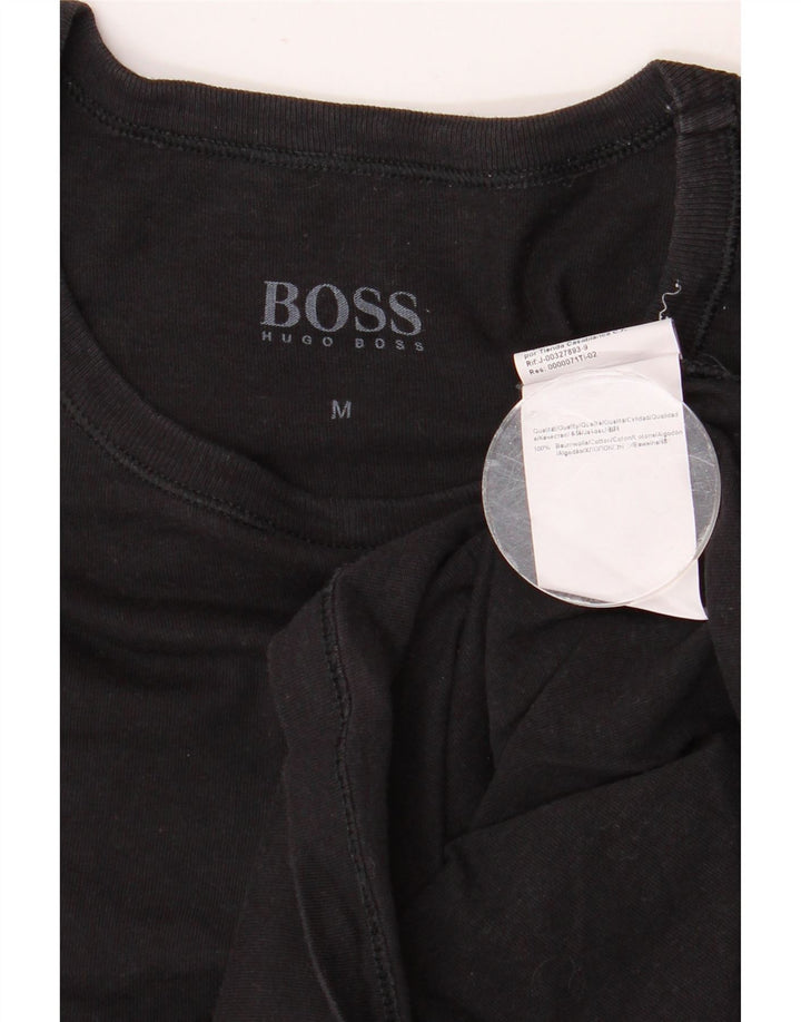 Camiseta masculina HUGO BOSS Top médio algodão preto
