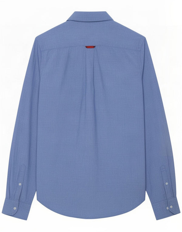 Camisa masculina Superdry Linho manchado azul médio