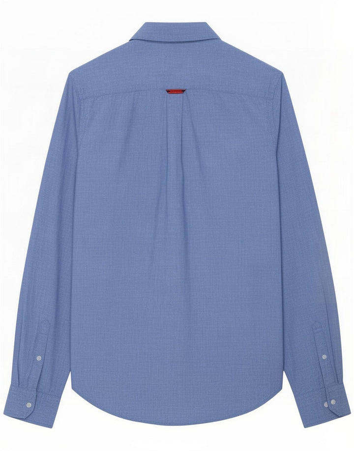 Camisa masculina Superdry Linho manchado azul médio