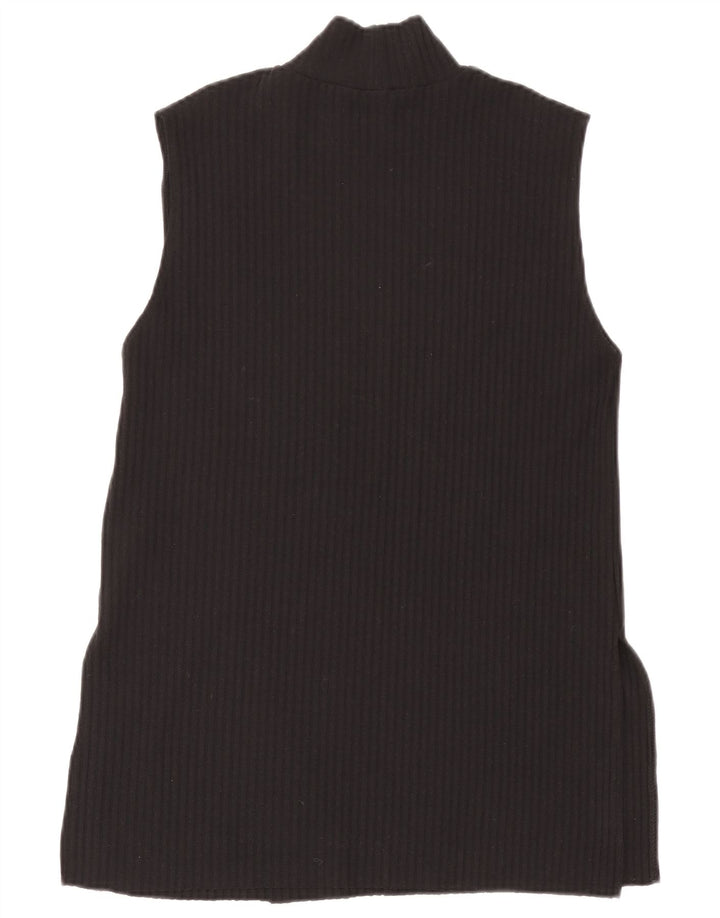 Zara Womens Vest Tank Top UK 12 Médio Preto Poliéster