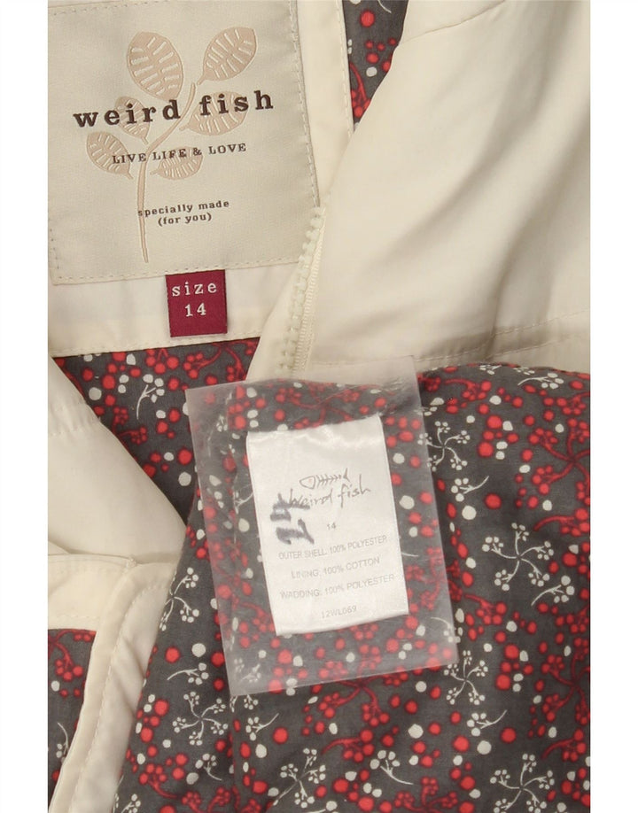 WEIRD FISH Womens acolchoado Gilet UK 14 médio off white poliéster