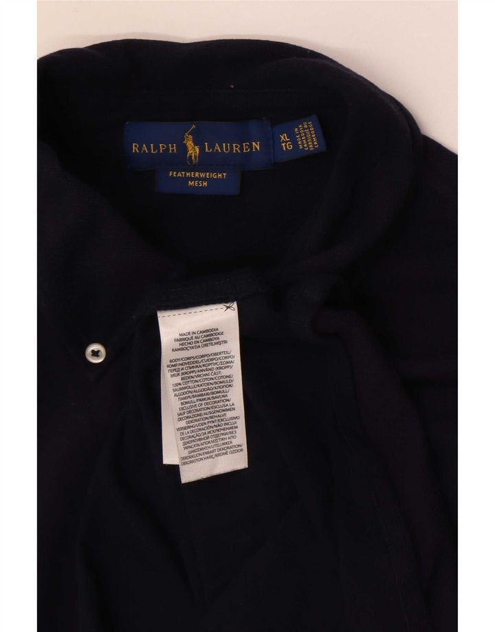 Camisa masculina Ralph Lauren XL azul marinho algodão
