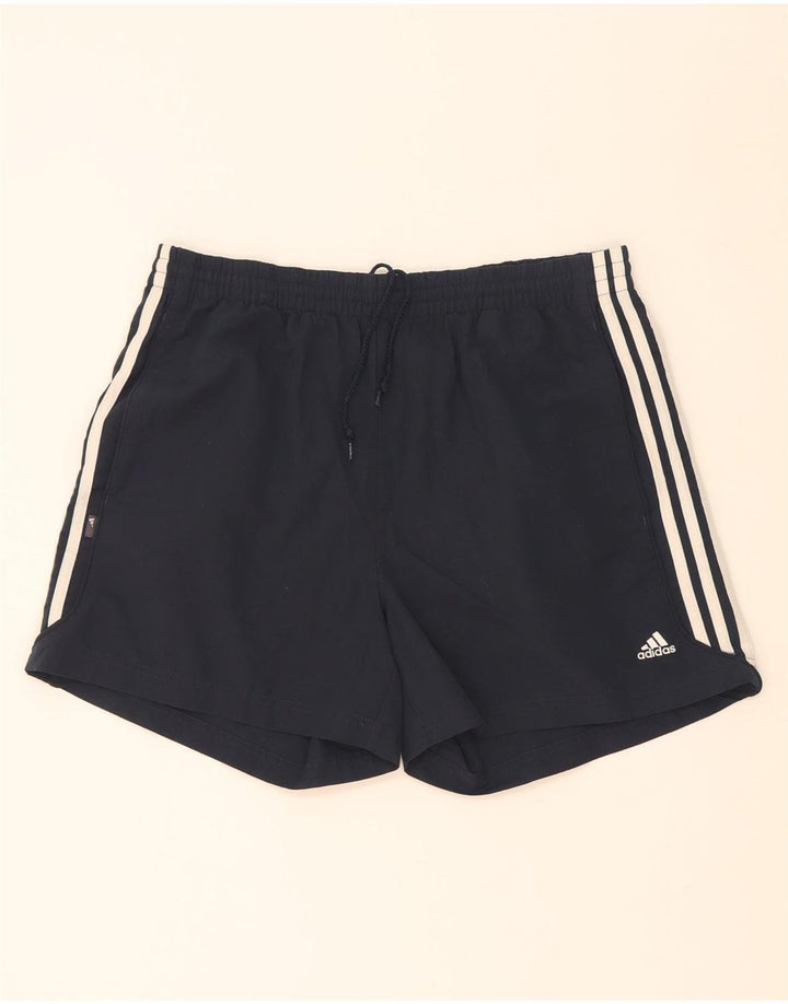 Shorts esportivos masculinos Adidas grandes poliéster azul marinho