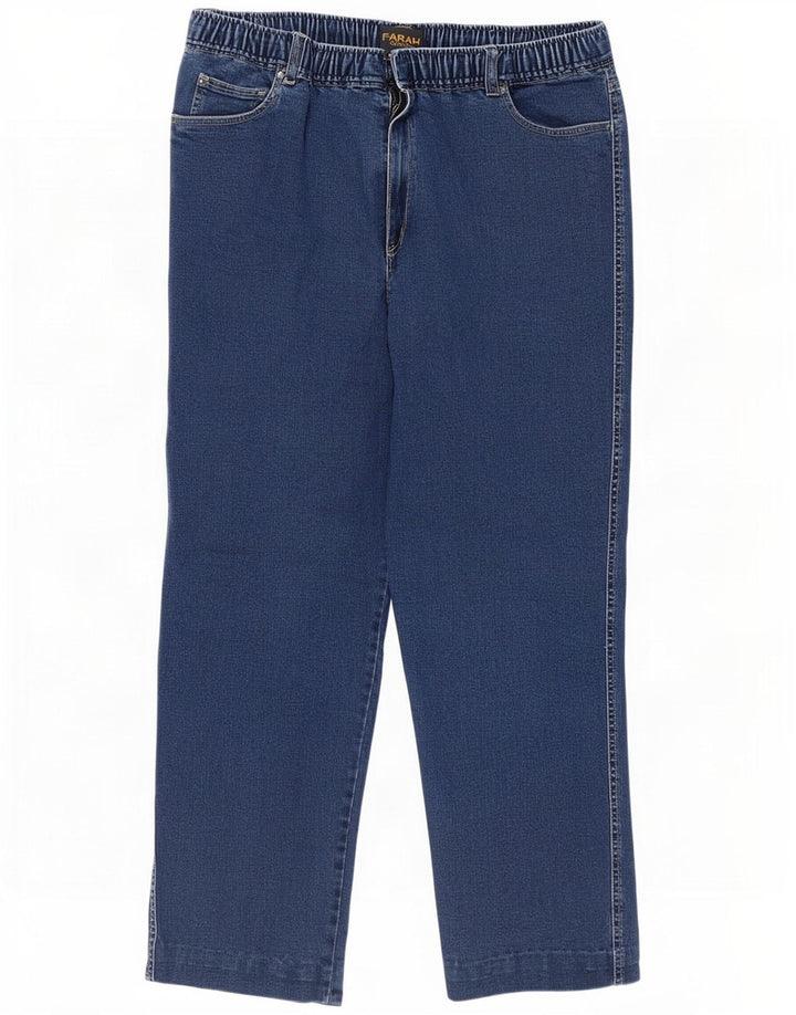 Calça jeans reta clássica feminina Farah W36 L27 algodão azul