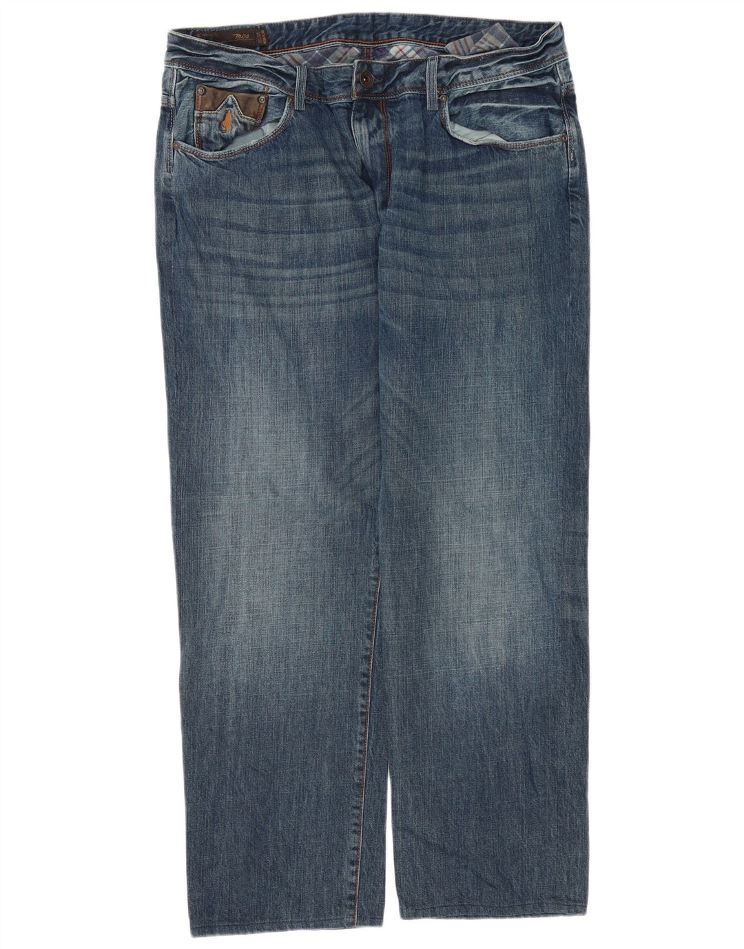 Jeans retos masculinos Marlboro Classics W38 L29 algodão azul
