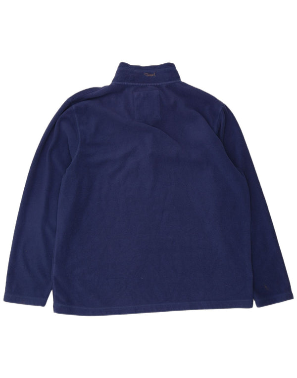 Weird Fish Masculino Zip Neck Fleece Jumper XL Azul Marinho Poliéster