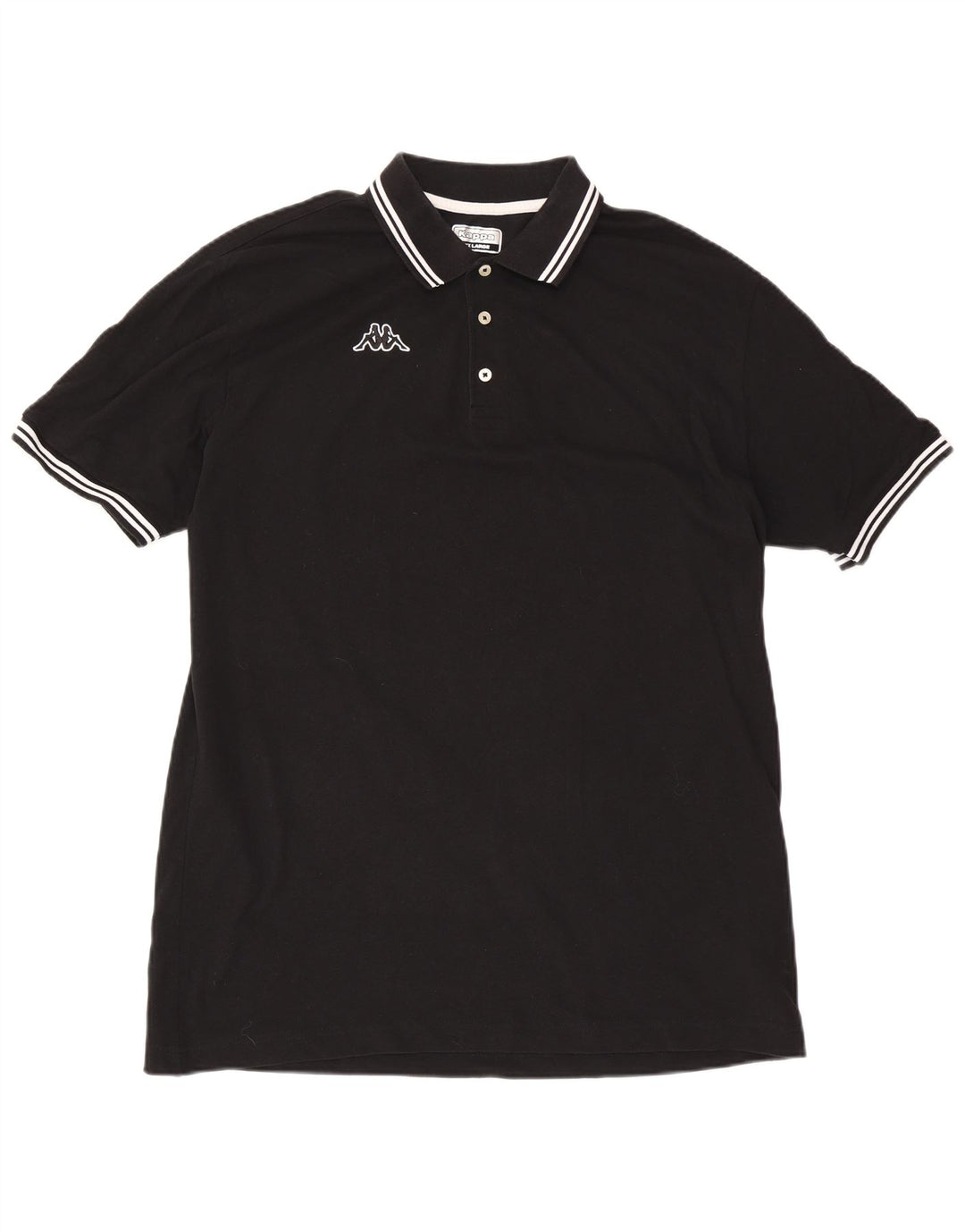 Camisa polo masculina Kappa 3XL algodão listrado preto