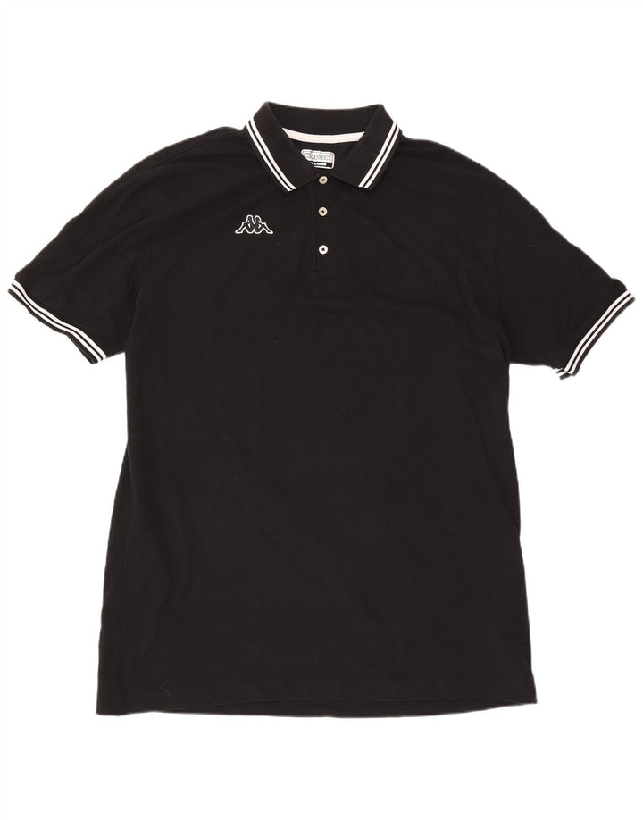 Camisa polo masculina Kappa 3XL algodão listrado preto