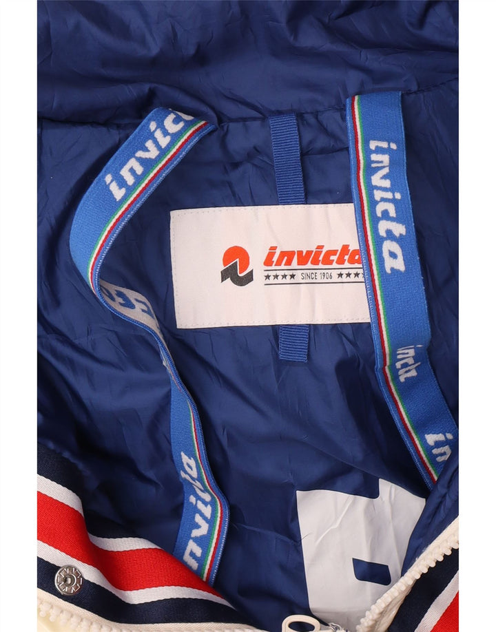 Jaqueta masculina acolchoada com capuz Invicta UK 36 pequena poliamida branca