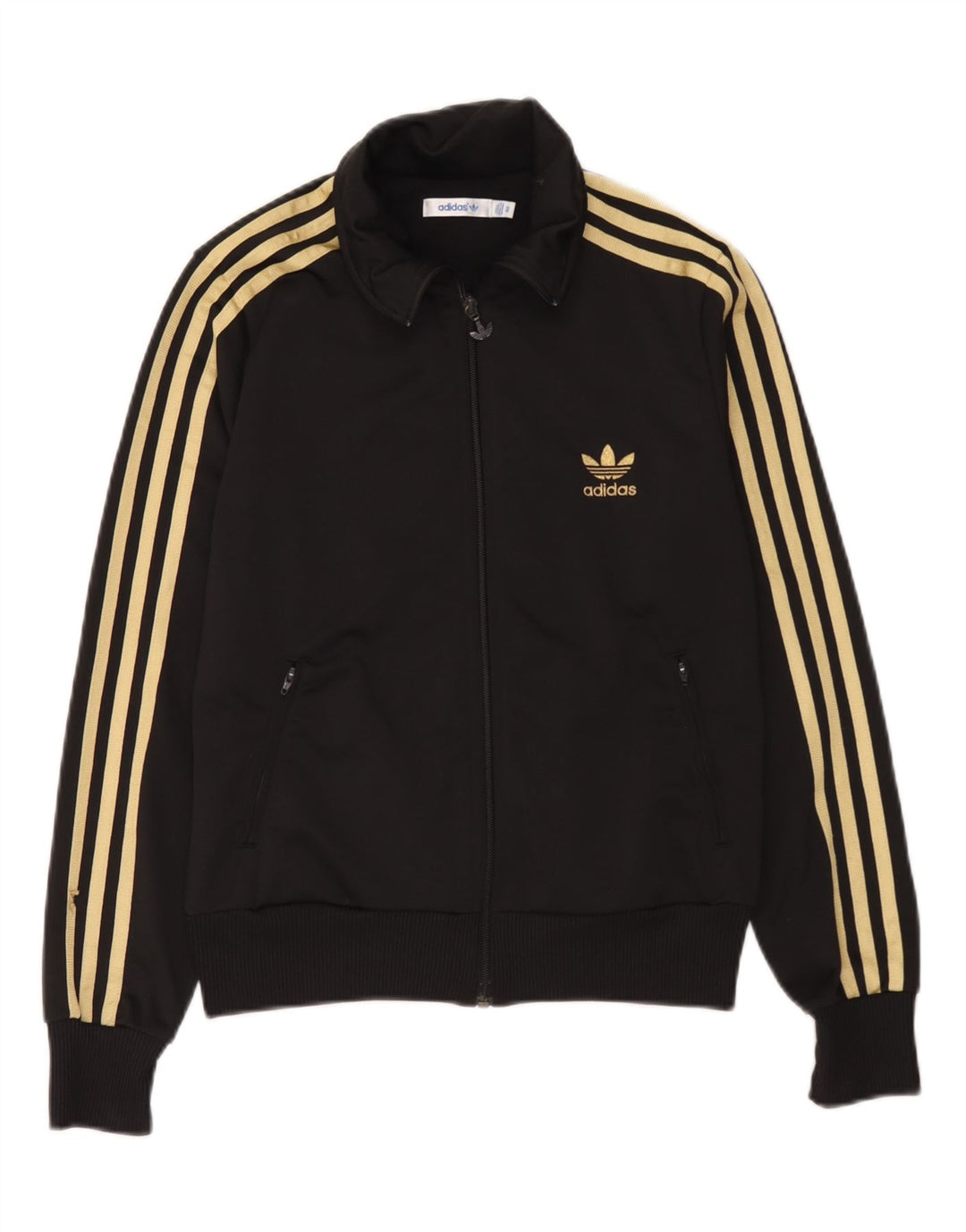 Adidas Womens Graphic Tracksuit Top Jacket EU 40 Médio Preto Poliéster
