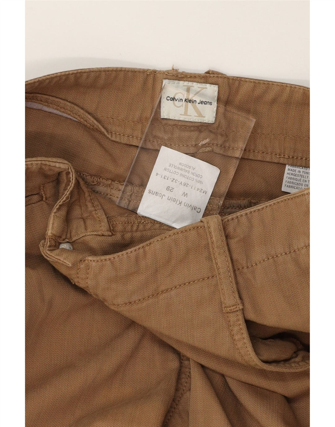 CALVIN KLEIN Womens Bootcut Casual Trousers W29 L32 Beige Cotton Vintage Calvin Klein and Second-Hand Calvin Klein from Messina Hembry 