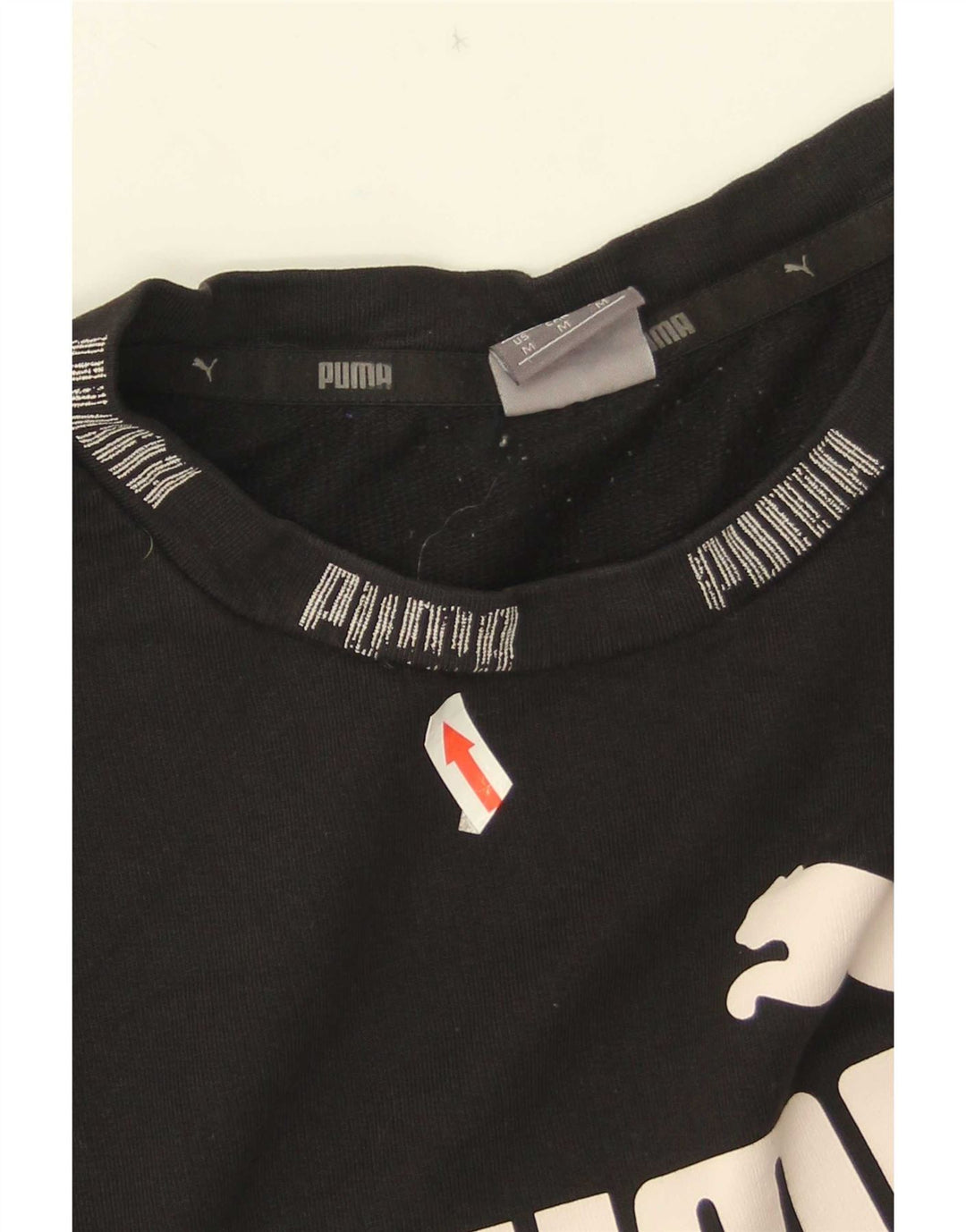Puma Mens Graphic T-Shirt Top Médio Algodão Preto