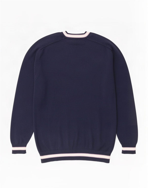 Suéter masculino Harmont & Blaine com gola redonda 2XL algodão listrado azul marinho