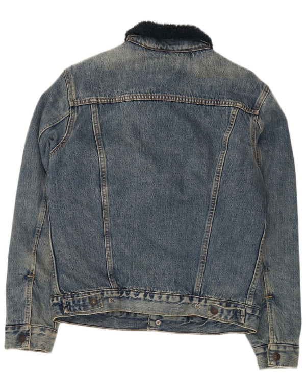 Jaqueta jeans masculina Sherpa Levi's UK 36 algodão azul pequeno