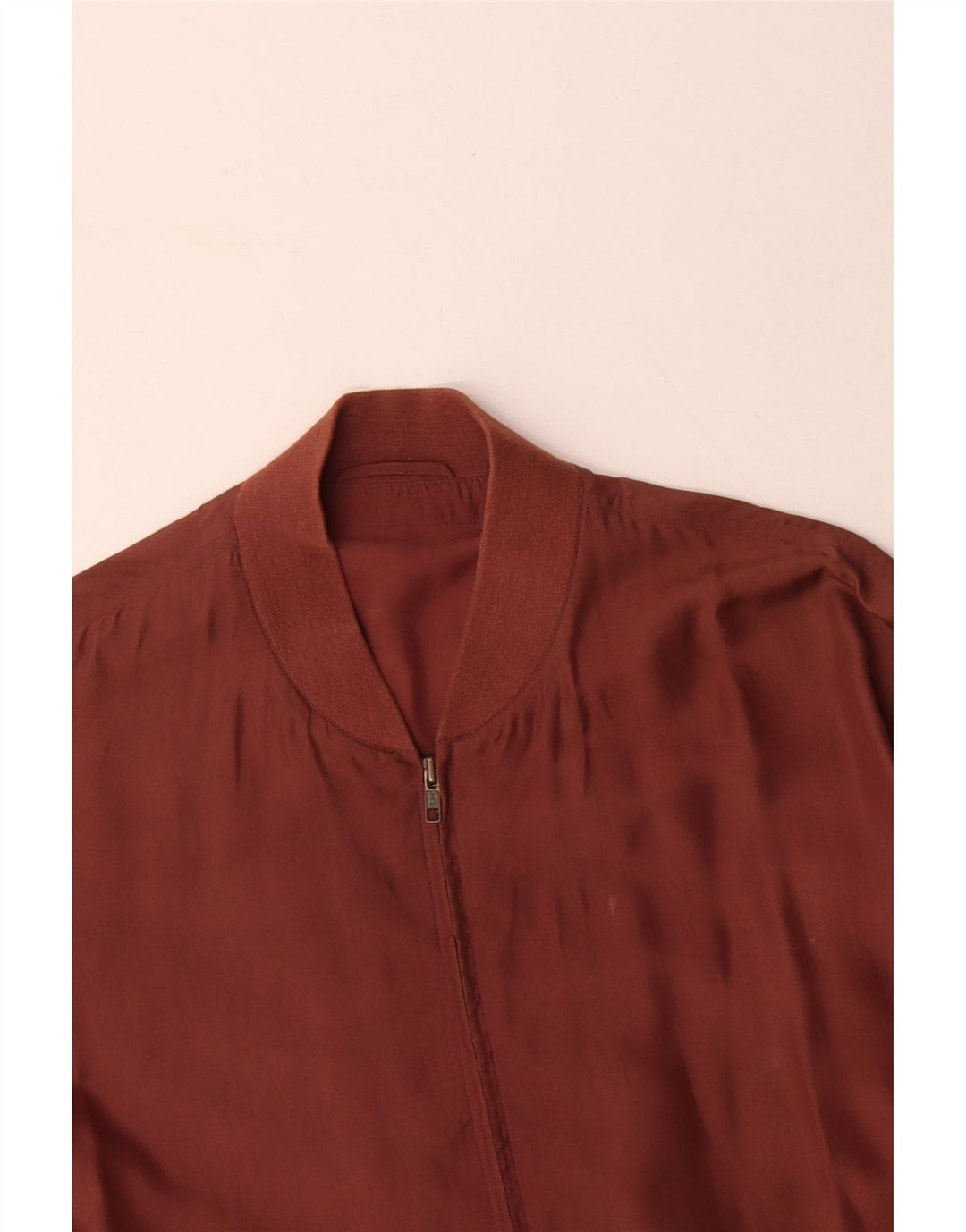 Jaqueta bomber masculina VINTAGE UK 40 grande seda marrom