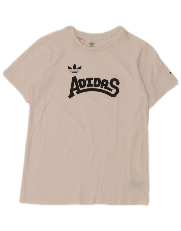 Camiseta Adidas Meninos Graphic Top 12-13 Anos Algodão Branco