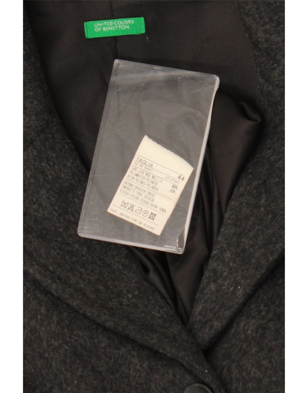 Sobretudo feminino Benetton IT 44 lã cinza médio