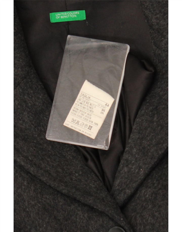 Sobretudo feminino Benetton IT 44 lã cinza médio