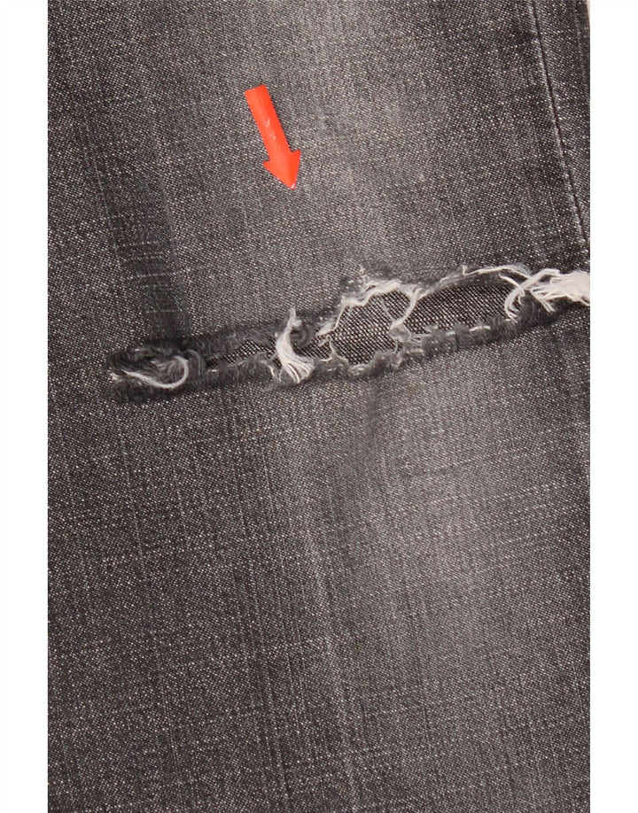 Calça jeans feminina Levi's 505 Distressed Straight US 6 Médio W30 L32 Cinza