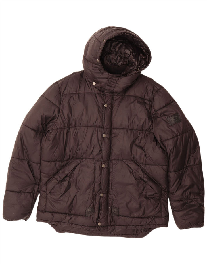 Jaqueta masculina acolchoada com capuz Barbour UK 42 XL poliamida preta