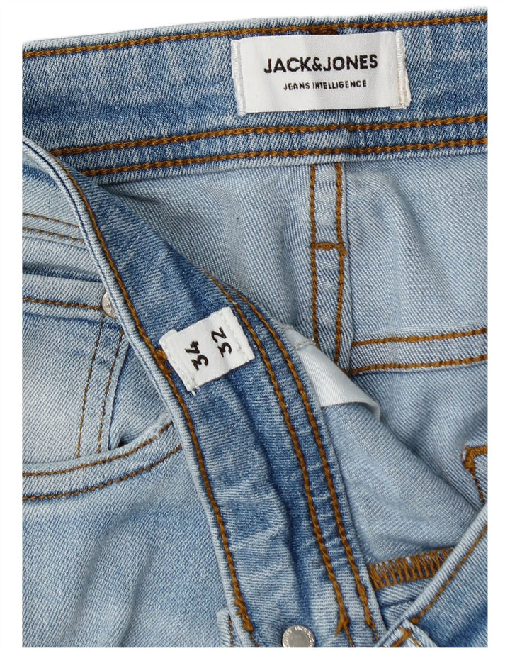Jack & Jones Mens Slim Jeans W34 L30 Azul Algodão