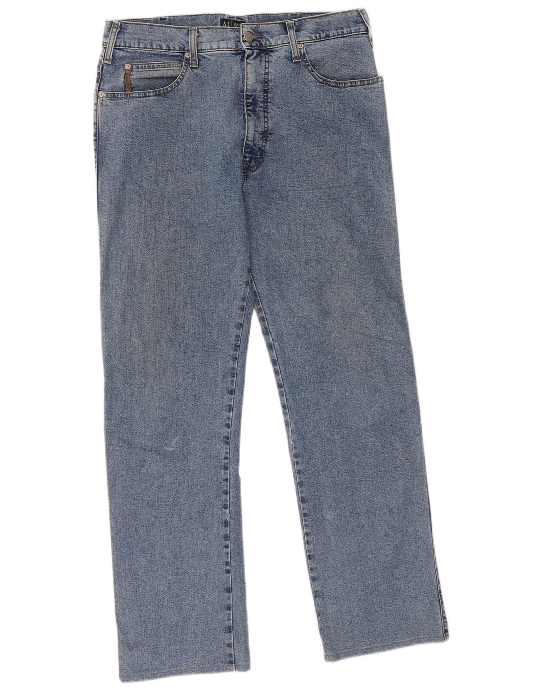 Calça jeans reta masculina Armani W34 L30 algodão azul