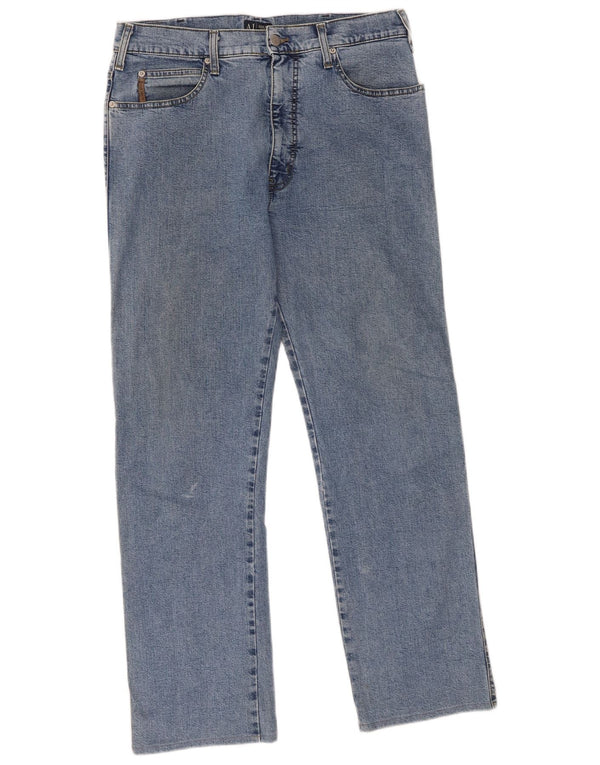 Armani Mens Straight Jeans W34 L30 Blue Cotton