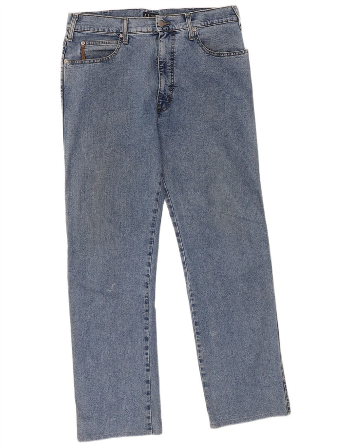 Calça jeans reta masculina Armani W34 L30 algodão azul