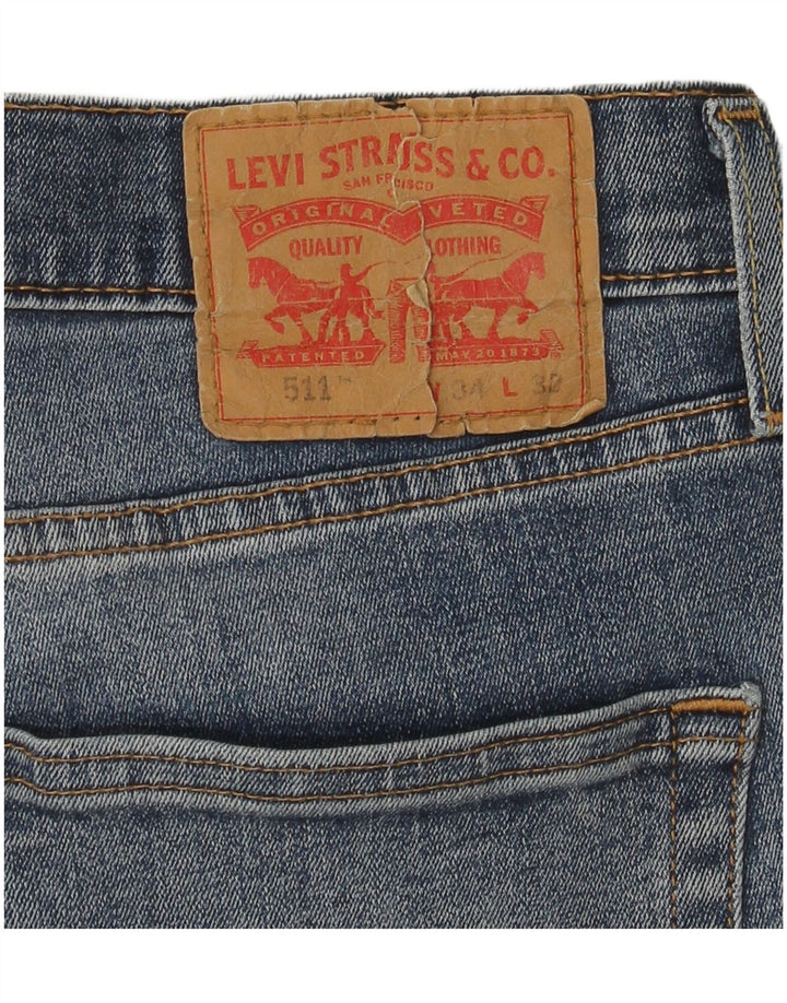 Calça Jeans Levis 511 Slim Masculina W34 L32 Azul Algodão
