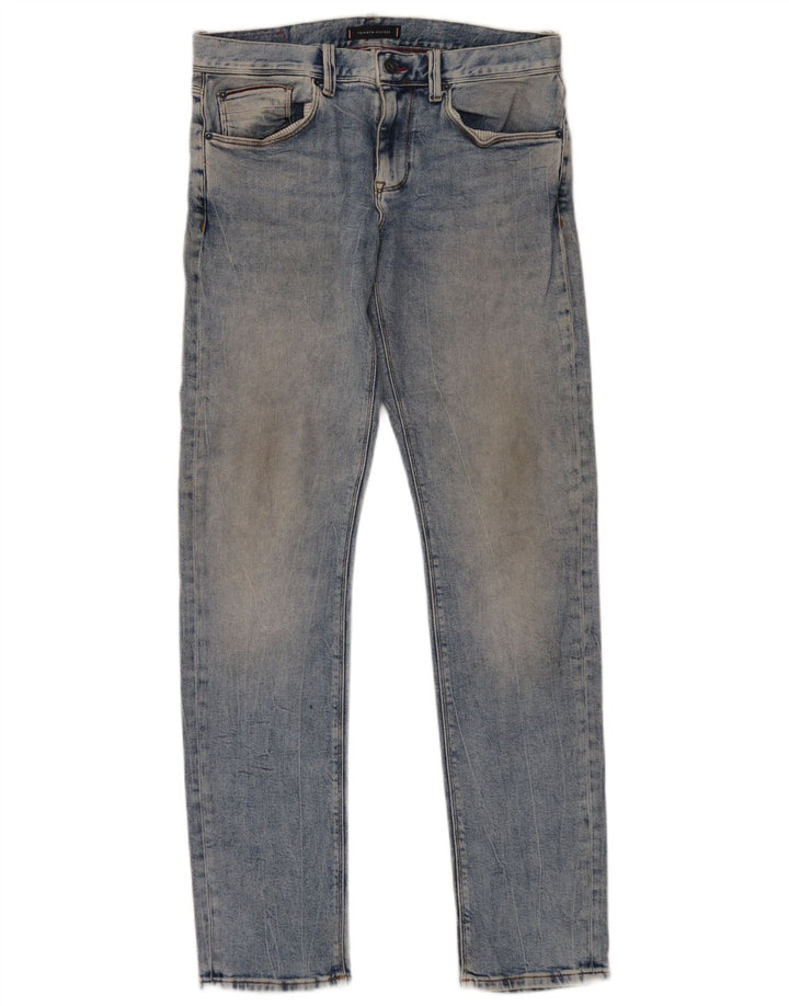 Tommy Hilfiger Masculino Bleecker Slim Jeans W33 L34 Azul Algodão