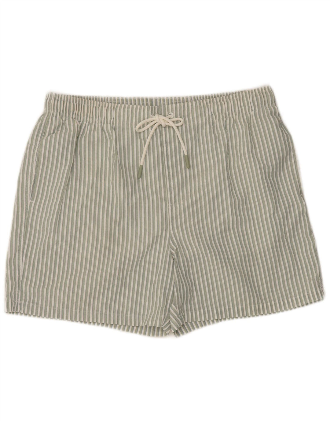 Shorts de natação masculino Marks & Spencer Regular Fit grande listrado verde