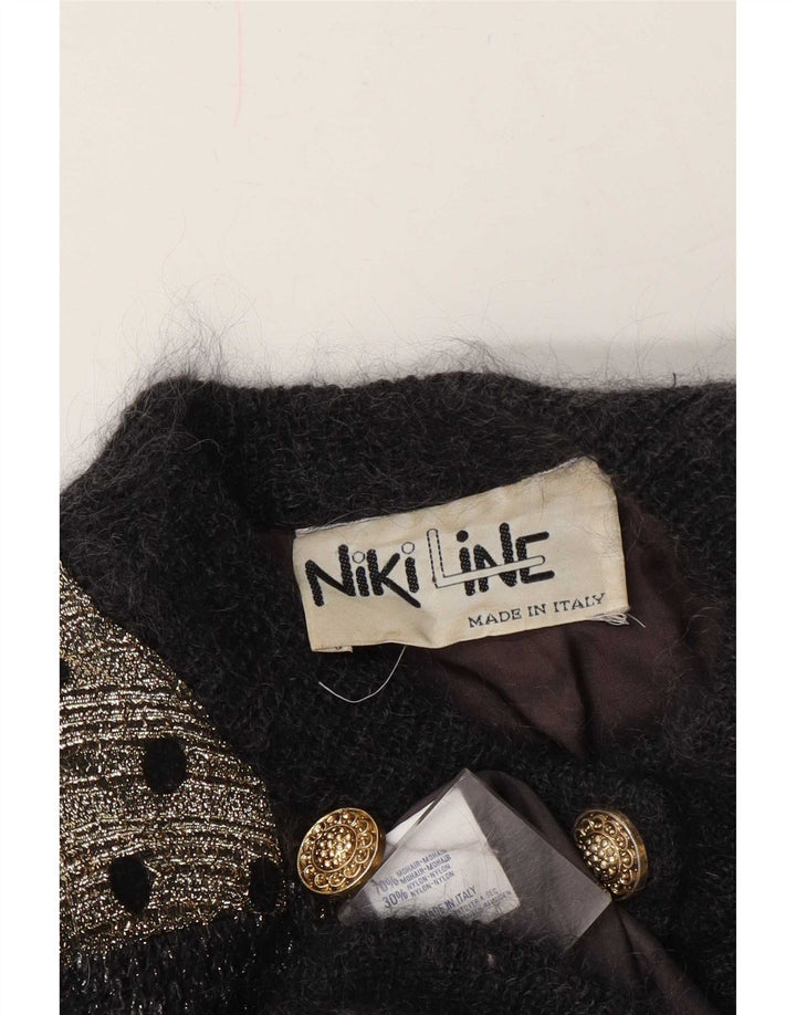 Suéter cardigã feminino Niki Line Reino Unido 14 grandes retalhos multicoloridos