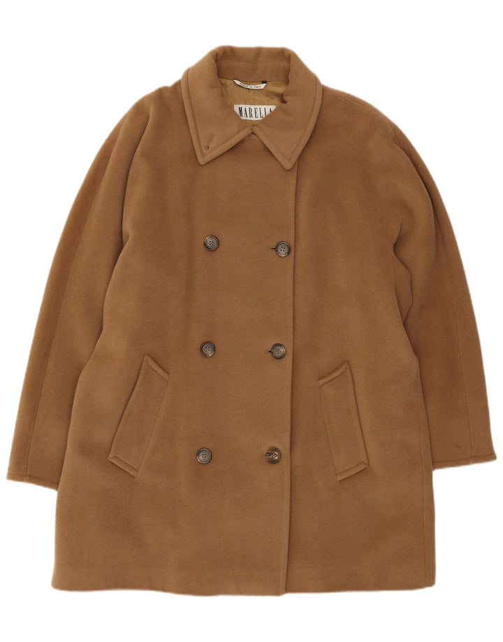 Sobretudo feminino MARELLA UK 12 lã marrom médio